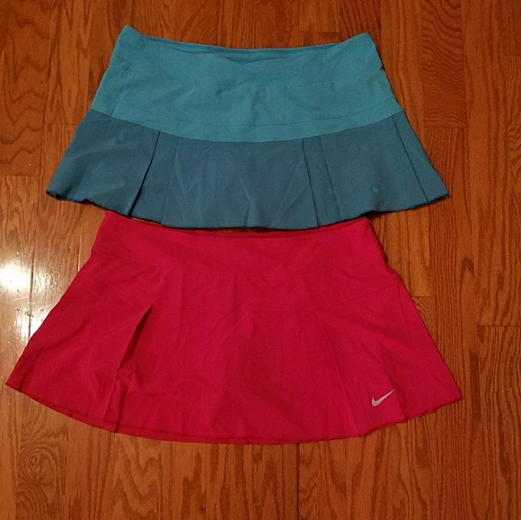 2 Nike tennis skirt/skort teal and pink - Picture 1 of 3